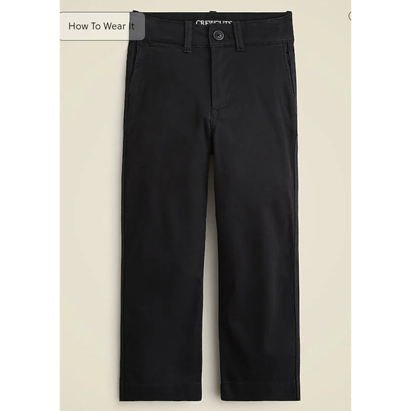 NWT J. Crew Kids' Classic-Fit Stretch Chino Pant Black 10 - Picture 1 of 7